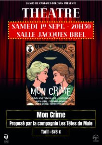 Théâtre " Mon crime" @ Jacques brel
